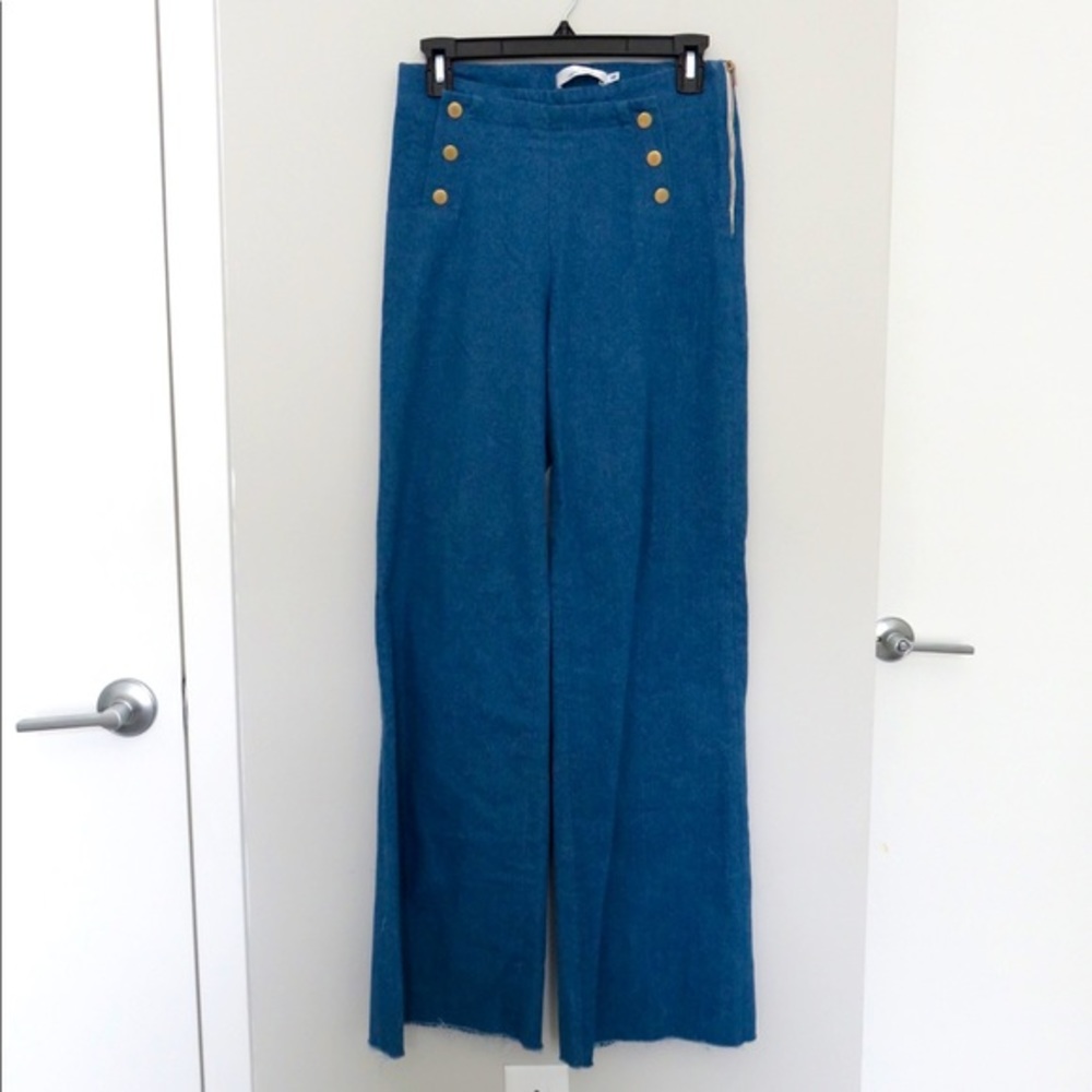 Koshka Mashka Paris Wide Leg High Rise Trendy Sailor Button Jeans Size 36